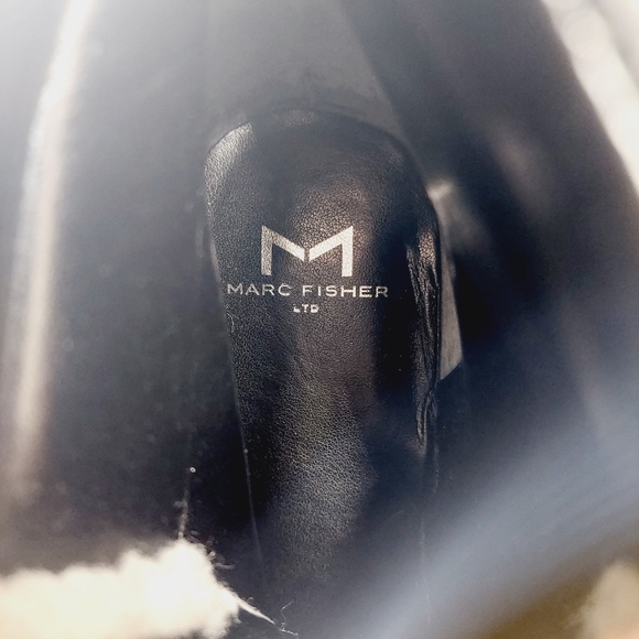 NEW Marc Fisher LTD Black Leather Nairy Lace Up Hiking Boots E581 - Picture 10 of 13